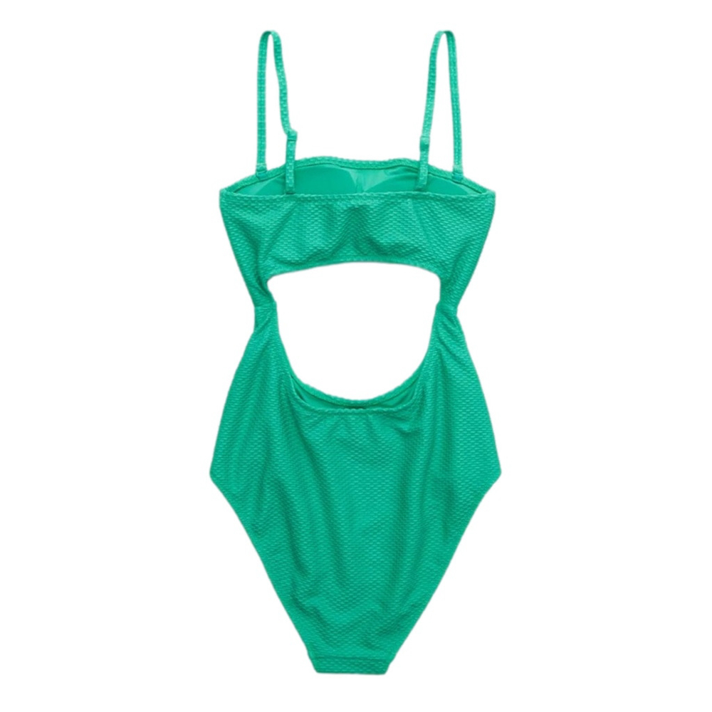 Aerie Jacquard Cut Out Strapless One Piece Swimsuit Women’s Small